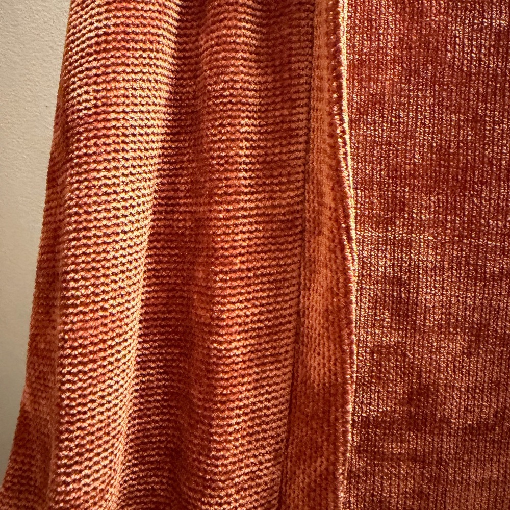 Chenille Open-Front Rust Cardigan - Picture 2 of 4